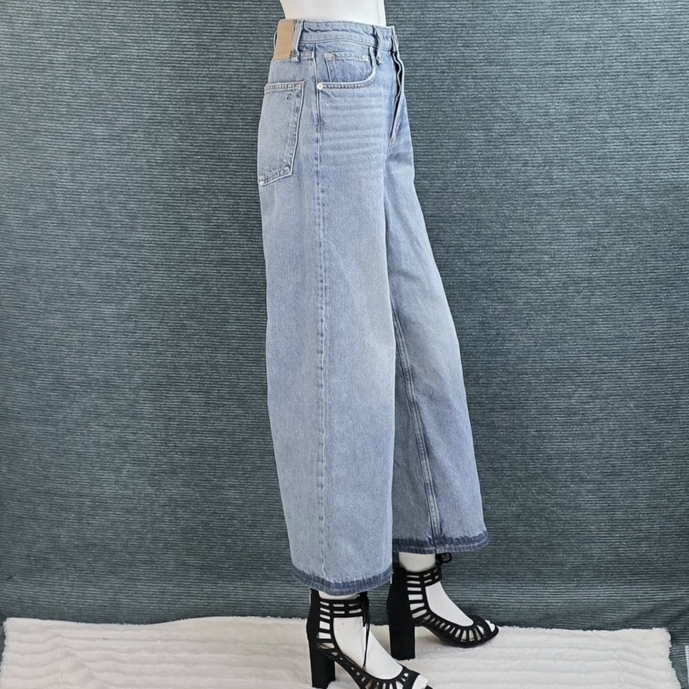 Rag & Bone Ruth Super High Rise Ankle Wide Leg Contrast Hem Jeans 25 - Picture 5 of 14
